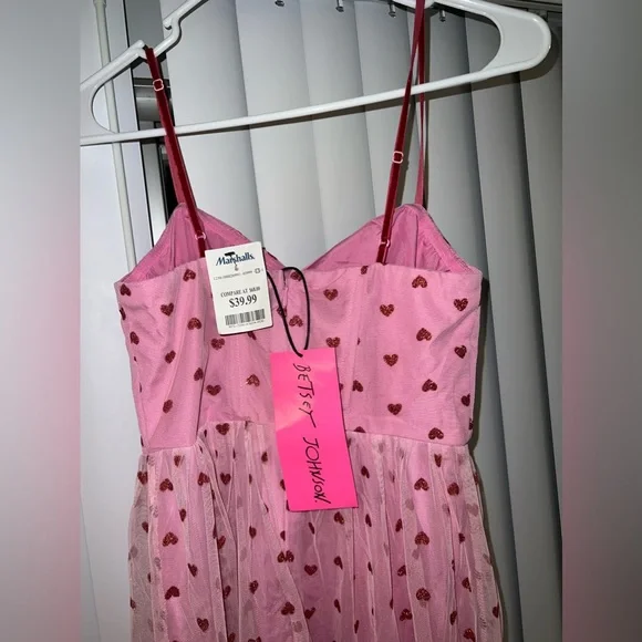 Betsey Johnson Valentines Heart Print Pink Dress - Picture 10 of 12